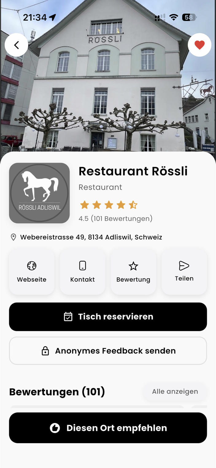 LocalLoop App – Restaurant bewerten und empfehlen