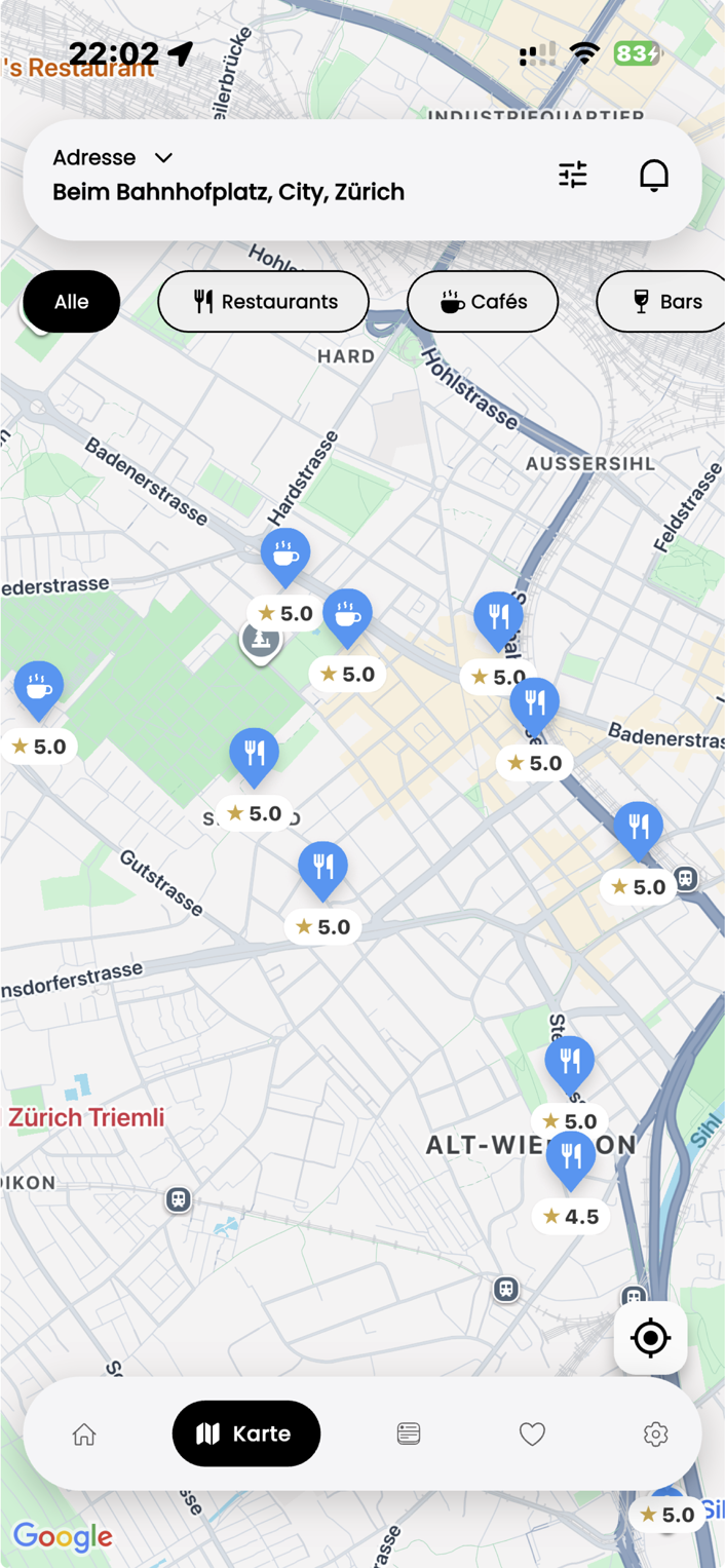 LocalLoop App – Restaurants, Cafés und Bars auf der Karte in deiner Nähe