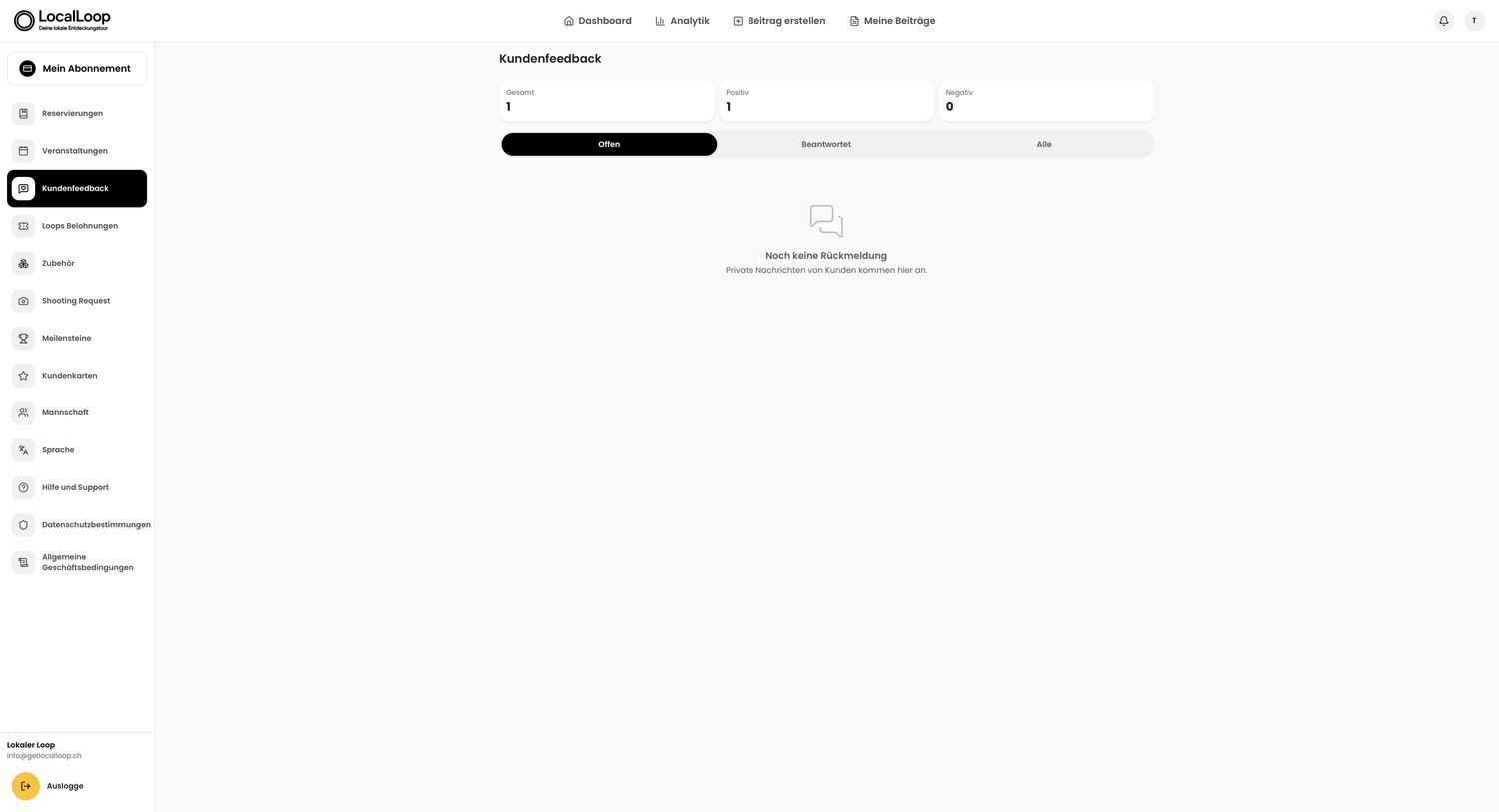 LocalLoop Web-App — Kundenfeedback sammeln