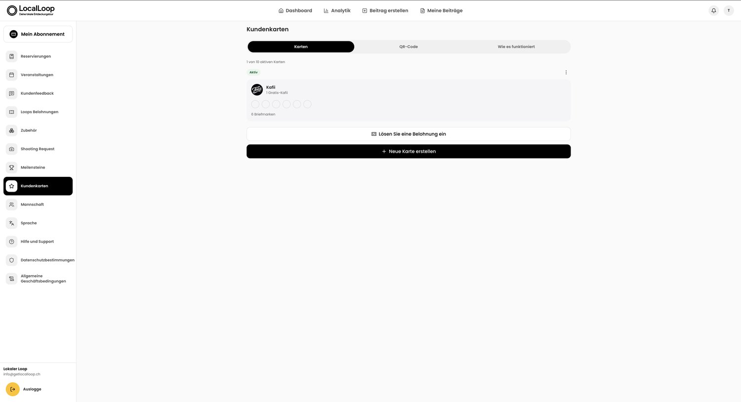LocalLoop Web-App — Kundenkarten und Loops